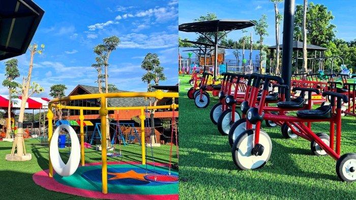 Wahana bermain anak di The Nice Park Kecamatan Gondangrejo, Kabupaten Karanganyar, Jawa Tengah.