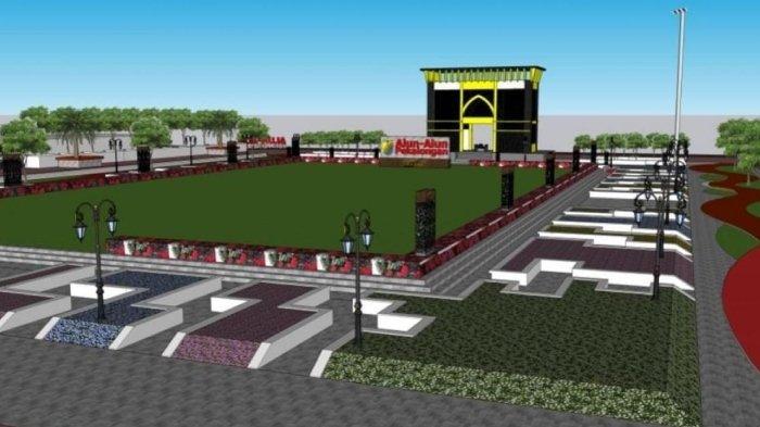 Wajah baru Alun-alun Pekalongan di Pekalongan, Jawa Tengah.