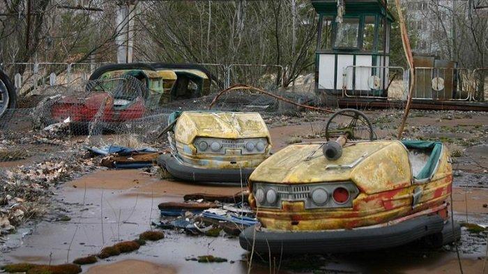 Salah satu kondisi di kawasan Chernobyl yang ditinggalkan akibat bencana ledakan nuklir.