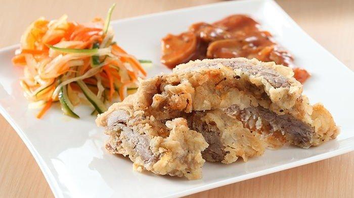 Crispy beef steak.