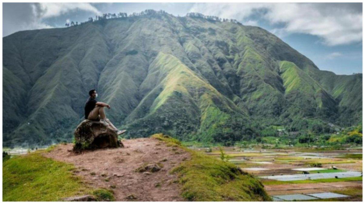 Suasana pemandangan di Sembalun, Rinjani.