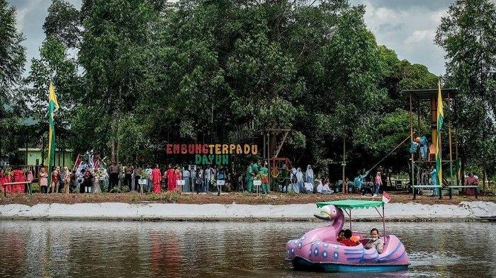 Embung di Desa Wisata Dayun, Kabupaten Siak, Provinsi Riau.