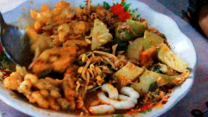Ilustrasi sajian docang khas Cirebon.