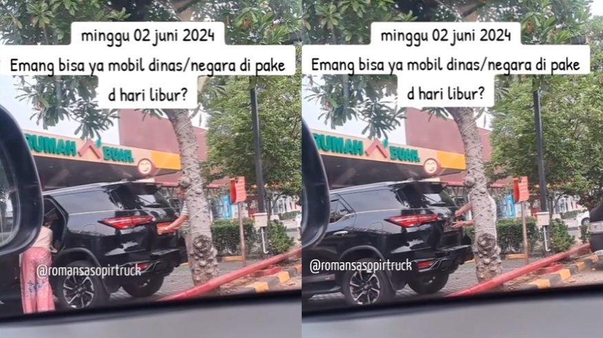 Viral seseorang yang diduga pejabat mengganti pelat merah pada mobil dinas dengan pelat hitam.