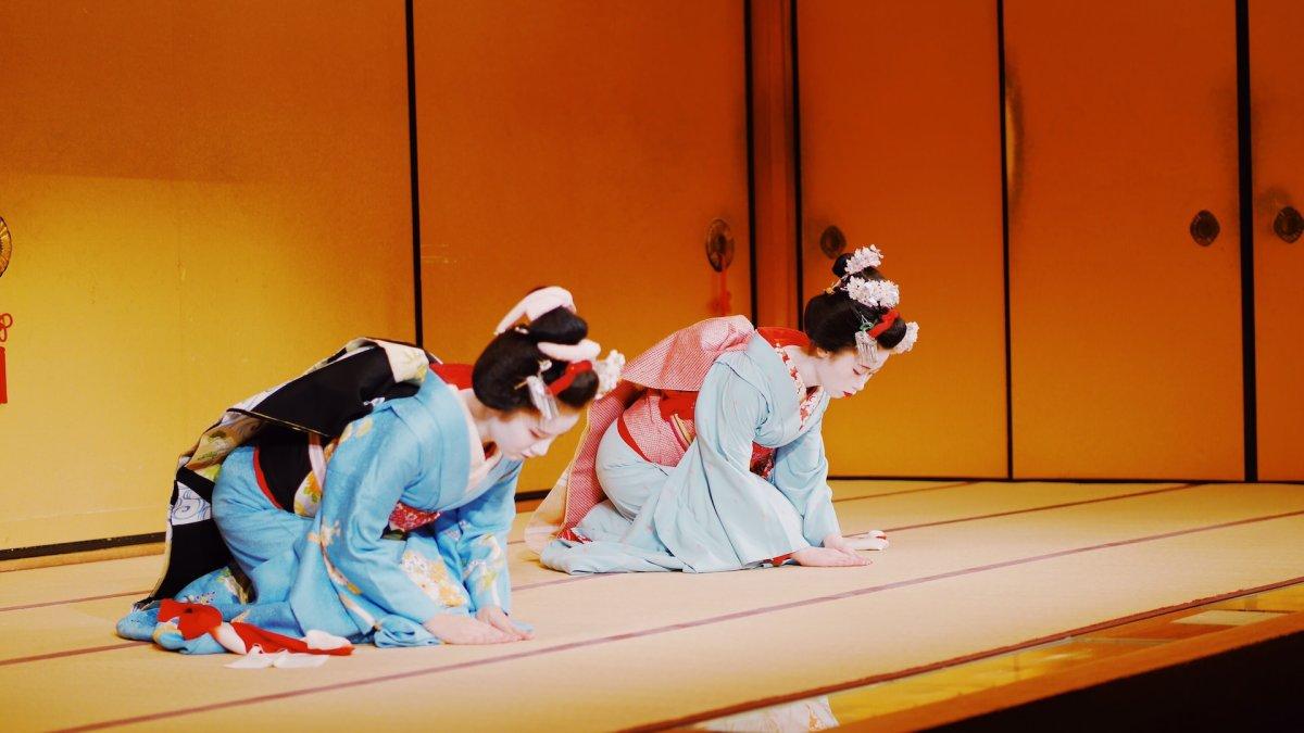 Geisha di Kyoto Jepang yang akan melakukan pertunjukan