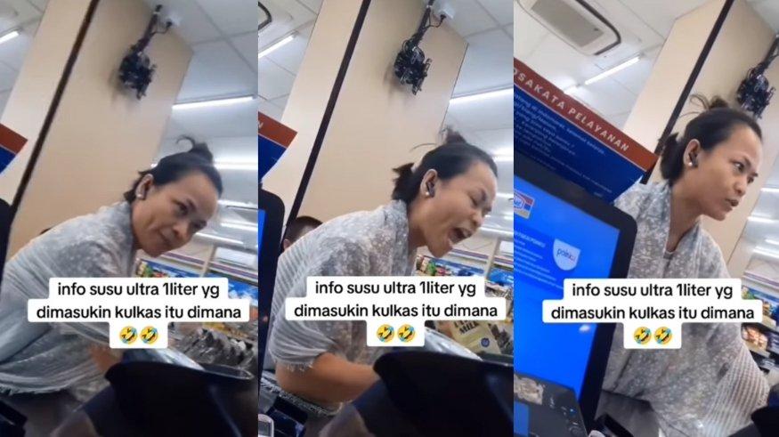 Viral seorang ibu-ibu terekam ngamuk di minimarket lantaran susu 1 liter yang dibelinya tak dingin.
