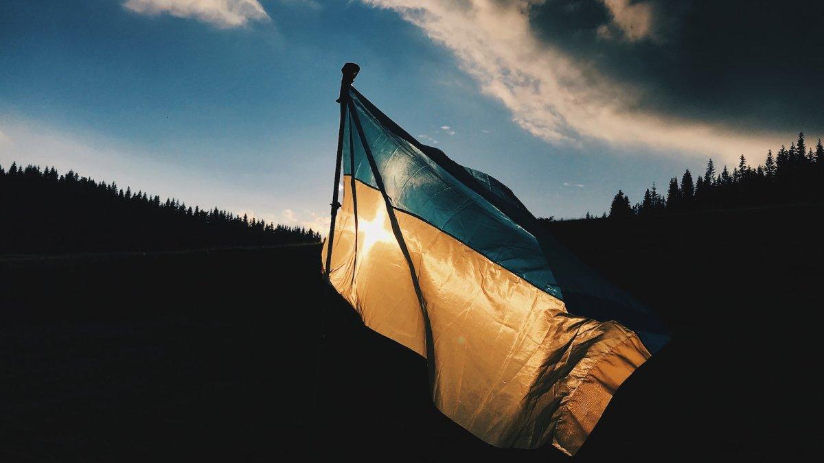 Ilustrasi bendera Ukraina.