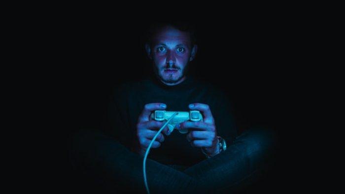 Ilustrasi gamer yang sedang bermain game.