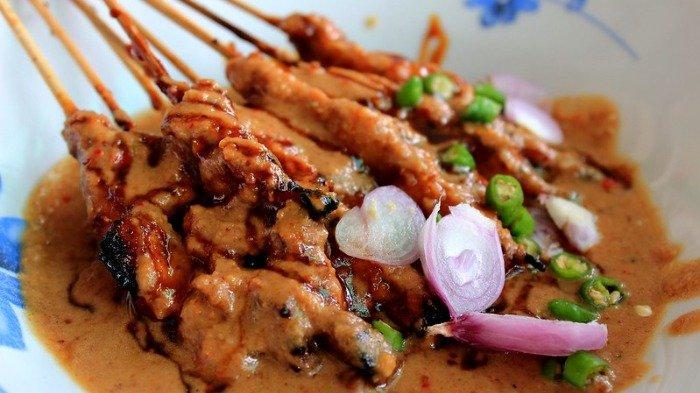 Ilustrasi sate kelinci untuk makan siang enak.