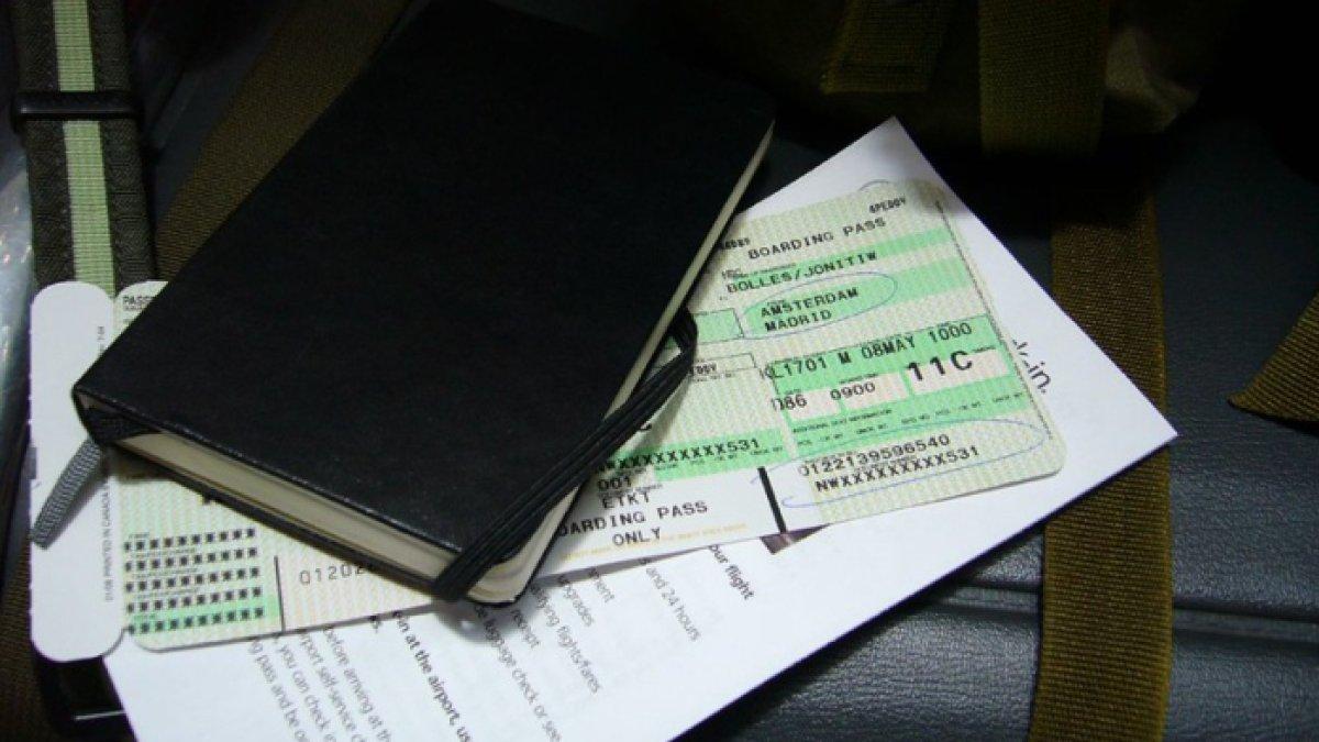 Ilustrasi tiket pesawat atau boarding pass.