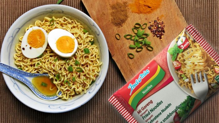 Ilustrasi sajian Indomie.