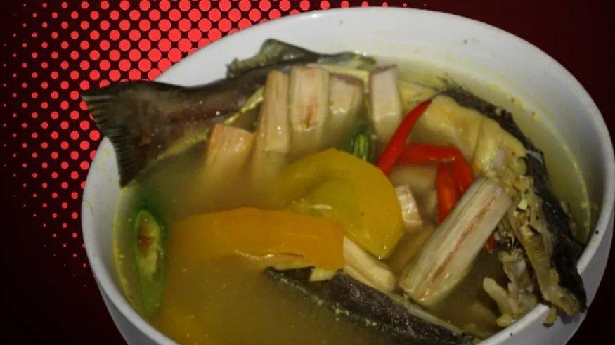 Sajian juhu umbut rotan ikan baung di Rumah Tjilik Riwut Gallery & Resto.