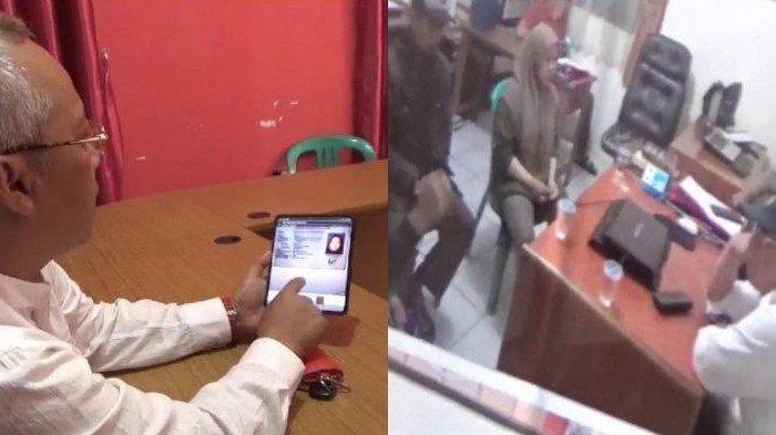 (Kiri) Camat Sukaresmi Kabupaten Cianjur, Latip Ridwan menunjukkan identitas AY, Sabtu (9/12/2023). (Kanan) AYC (25) pasangan sesama jenis yang dimintai identitas saat di kantor Desa Pakuon, Kecamatan Sukaresmi, Kabupaten Cianjur, Jumat (8/12/2023).