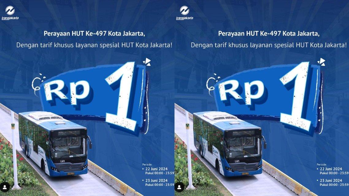 Menyambut HUT ke-497 Jakarta, Transjakarta memberikan promo menarik berupa tarif promo Rp 1.