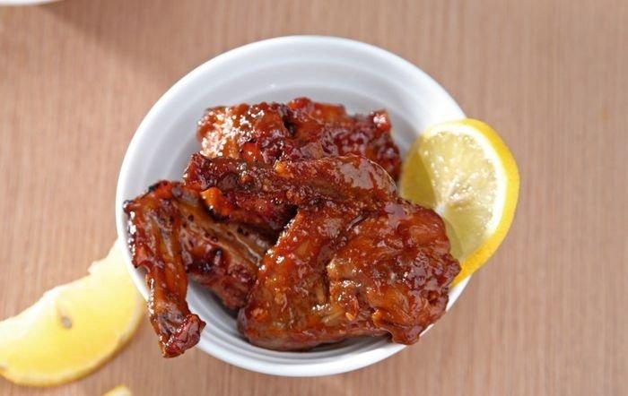 Honey garlic chicken wings.