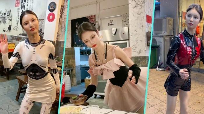 Seorang pemilik restoran di China menugaskan seorang robot cantik yang mirip manusia untuk bekerja di restorannya.