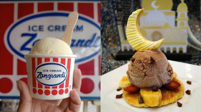 Sajian menu es krim di Zangrandi Ice Cream