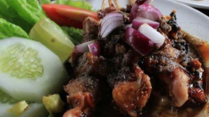 Ilustrasi sate kelinci untuk menu makan siang enak.