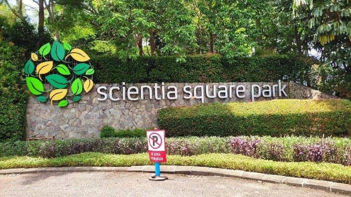 Pintu masuk wisata Scientia Suare Park, <a href='https://travel.tribunnews.com/tag/tangerang' title='Tangerang'>Tangerang</a>, Banten.