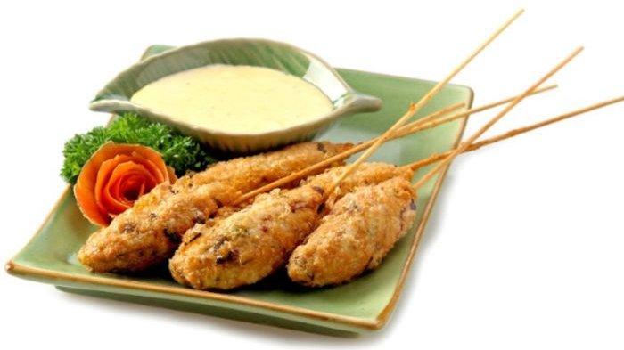 Sempol ayam pedas saus keju.