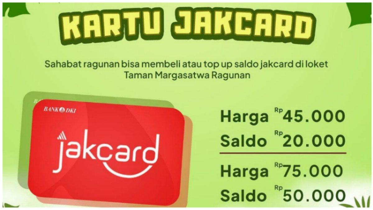 Tarif saldo Jakcard untuk masuk Taman Margasatwa Ragunan saat Lebaran.