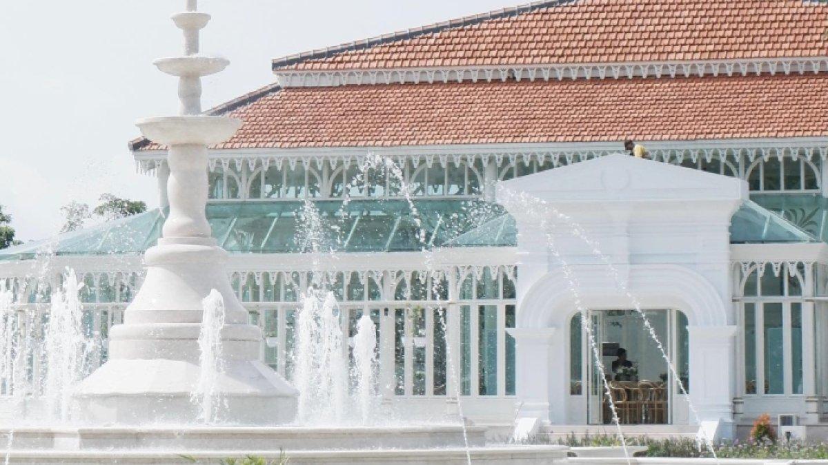 Taman Pracima Tuin di Pura Mangkunegaran Solo, Jawa Tengah yang diresmikan pada Senin (23/1/2023).