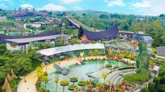 Wahana Danau Banyu Biru di Dusun Semilir Bawen, Kabupaten Semarang, Jawa Tengah.