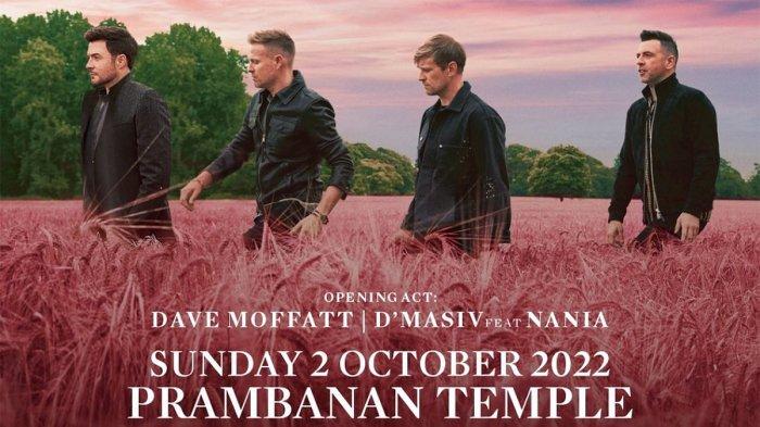 Westlife akan menggelar konser di Candi Prambanan pada 2 Oktober 2022 mendatang.