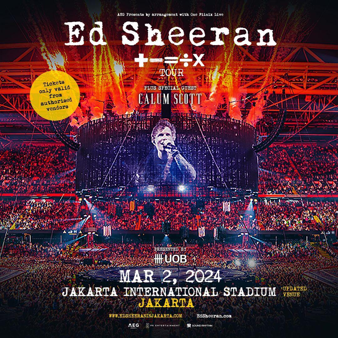 Konser Ed Sheeran batal digelar di GBK, dipindah ke JIS. (Instagram/pkentertainment.id)