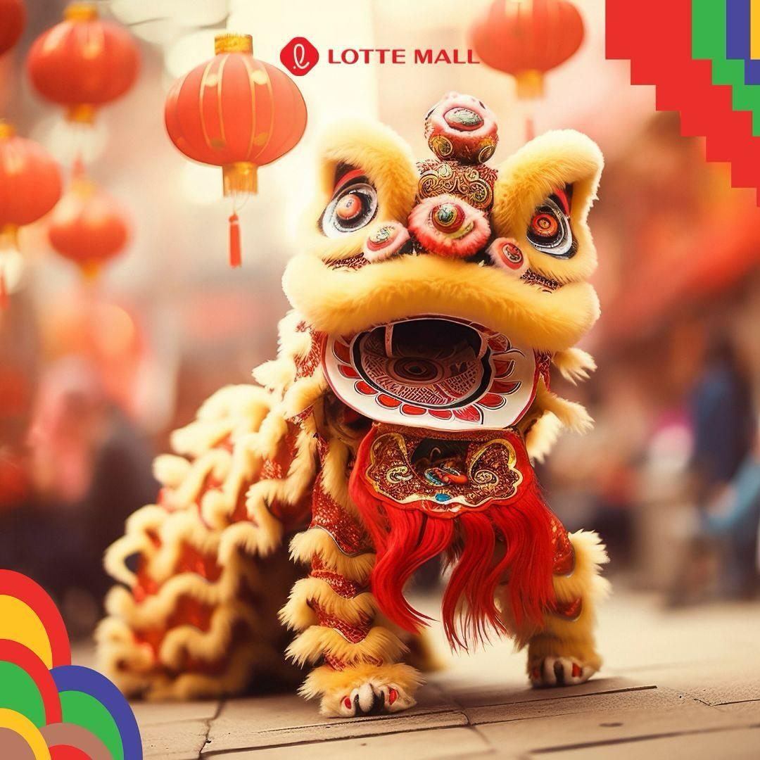 Lotte Shopping Avenue gelar pertunjukan barongsai sambut Imlek. (Instagram/lottemall_jkt)