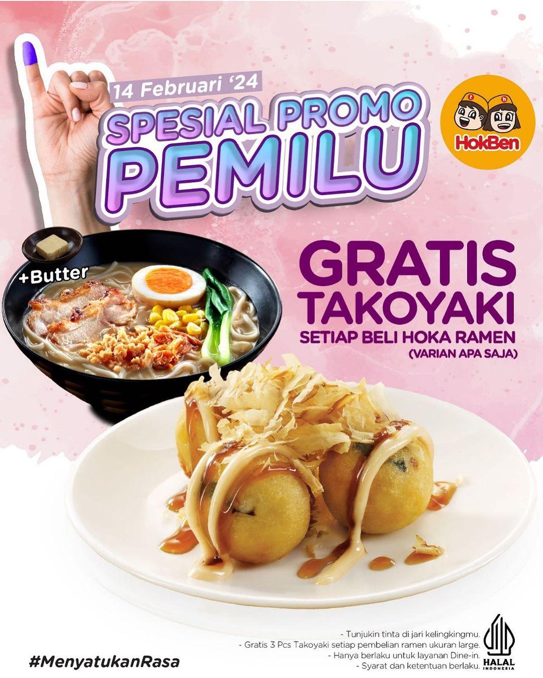 Promo pemilu HokBen. (Instagram/hokben_id)