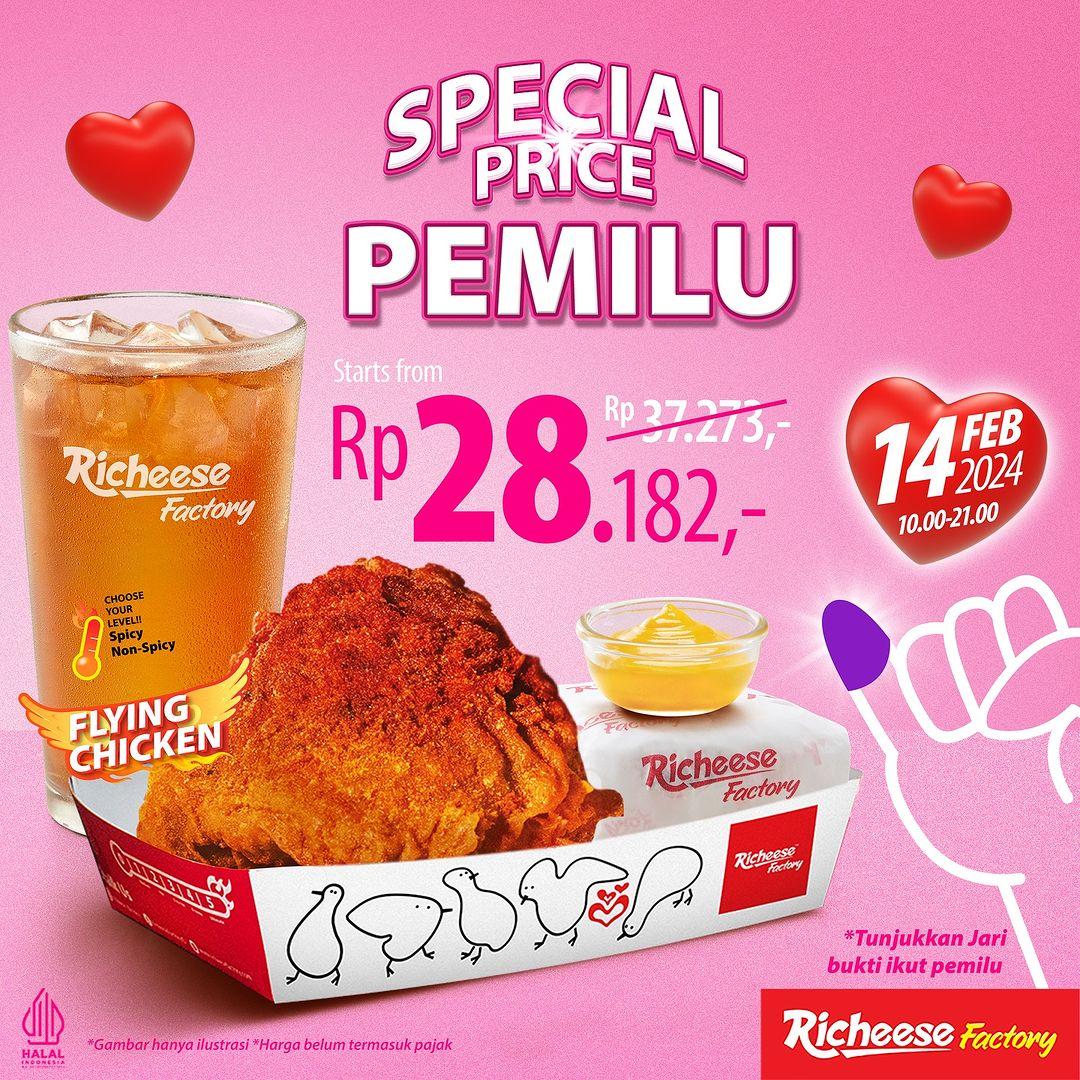 Promo pemilu Richeese Factory. (Instagram/richeese_factory)