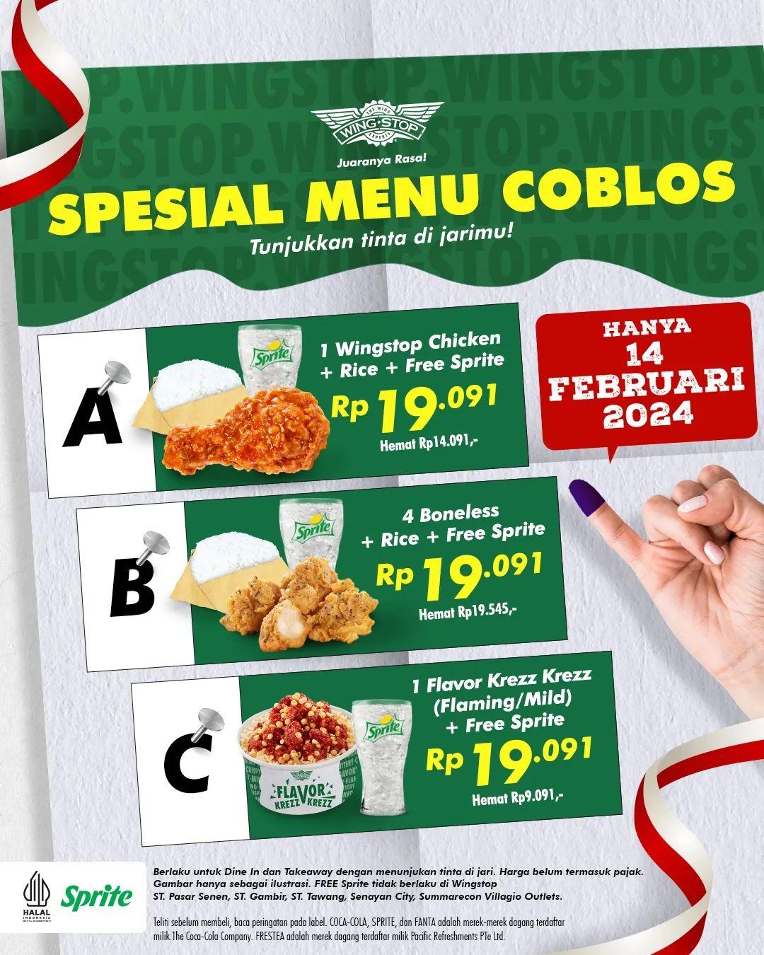 Promo pemilu Wingstop. (Instagram/wingstopid)