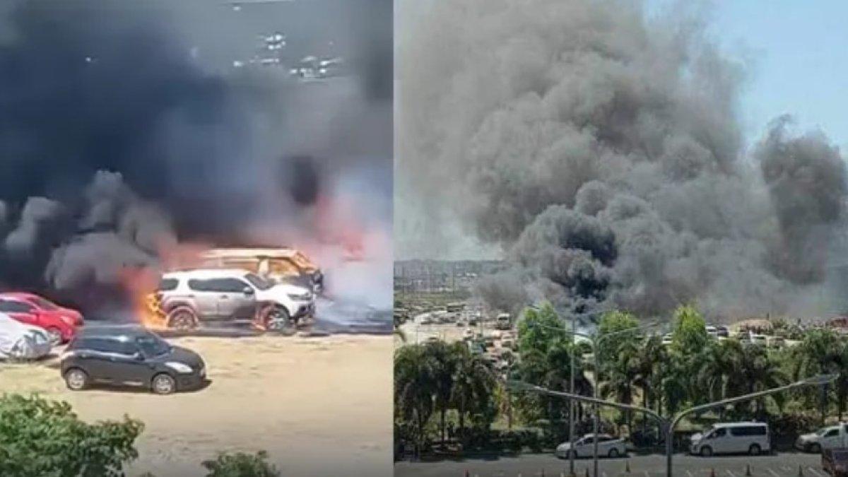 19 mobil terbakar di Filipina akibat cuaca panas.