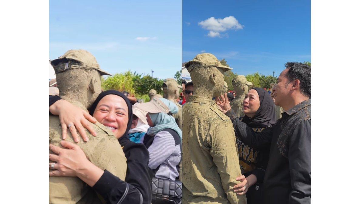 5 cuplikan Denny Cagur dan Shanty lepas kangen pada anak, tangis pecah lihat anak penuh lumpur