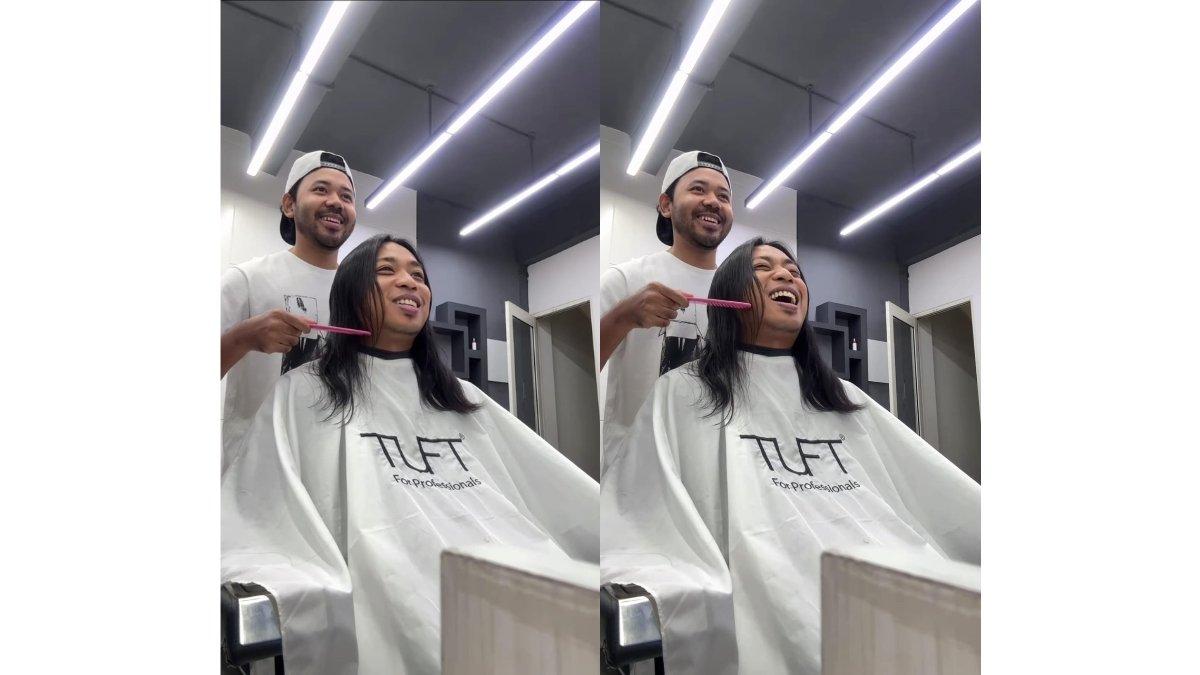 5 foto Praz Teguh dulu gondrong sekarang bondol, Diisengin Barber