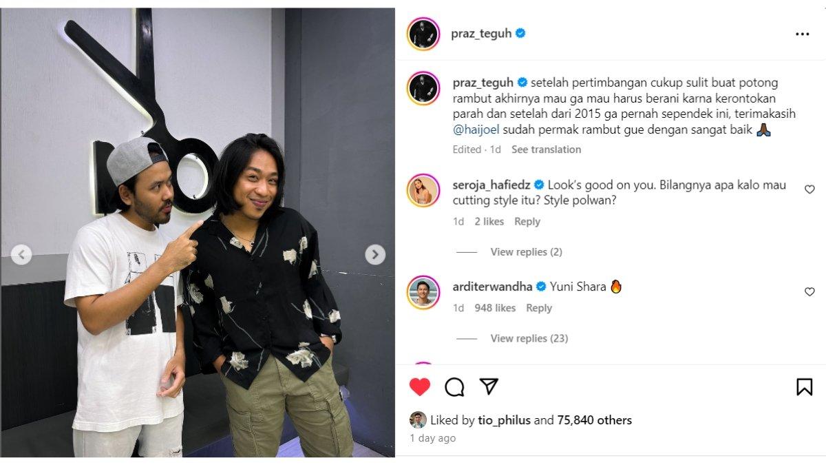 5 foto Praz Teguh dulu gondrong sekarang bondol, Ucap terima kasih pada Jule