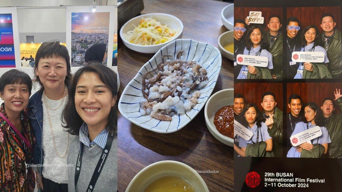 5 foto keseruan Dian Sastro di Asia Contents Awards  Coba gurita mentah di Busan