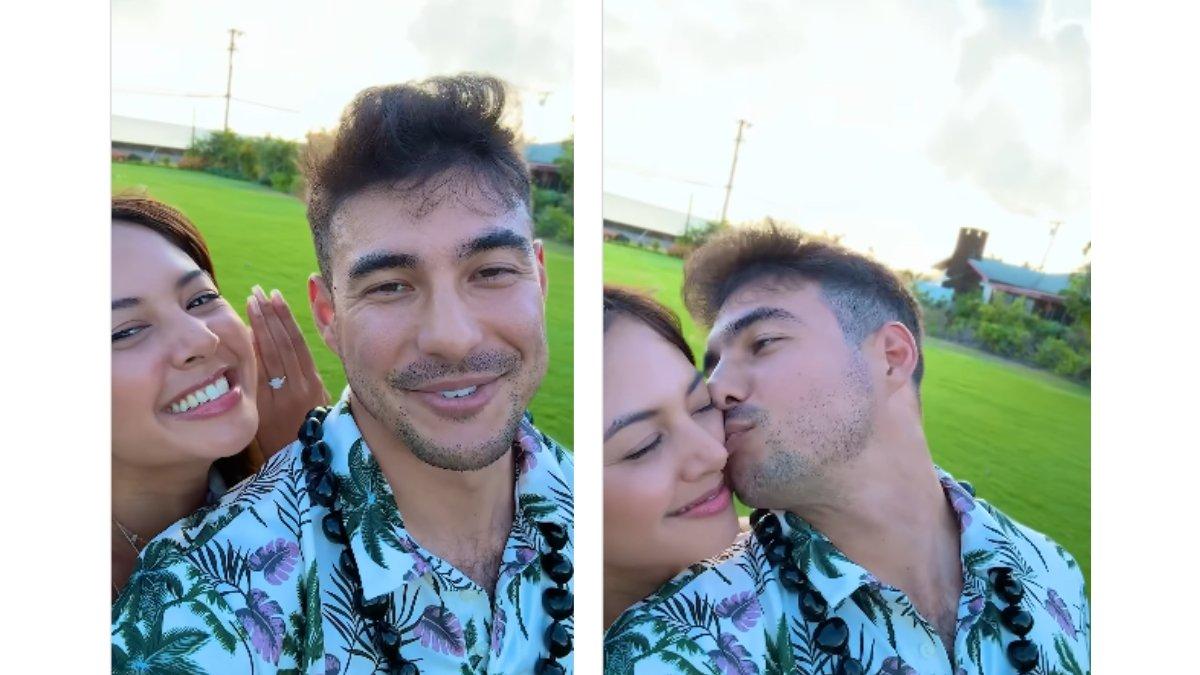 5 foto lamaran Aurelie Moeremans dan Tyler Bigenho di Hawai, Cium calon istri