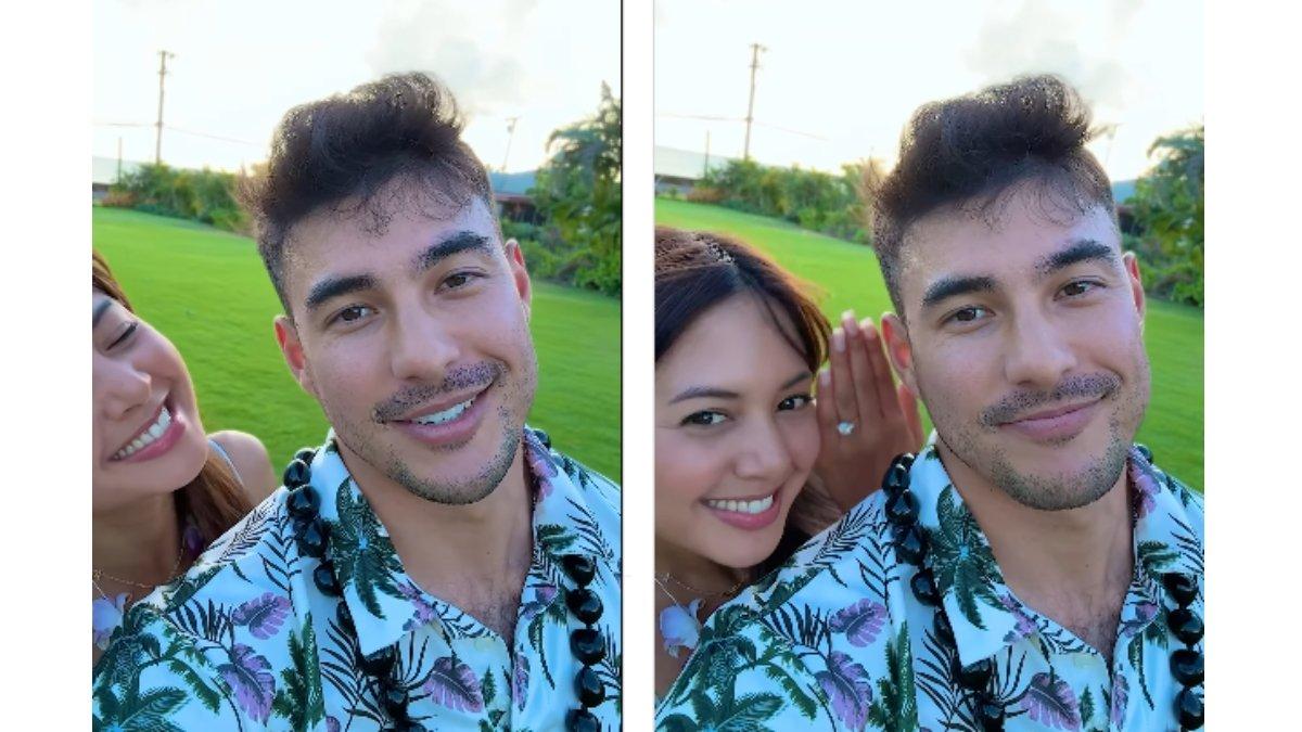5 foto lamaran Aurelie Moeremans dan Tyler Bigenho di Hawai, We're engaged!