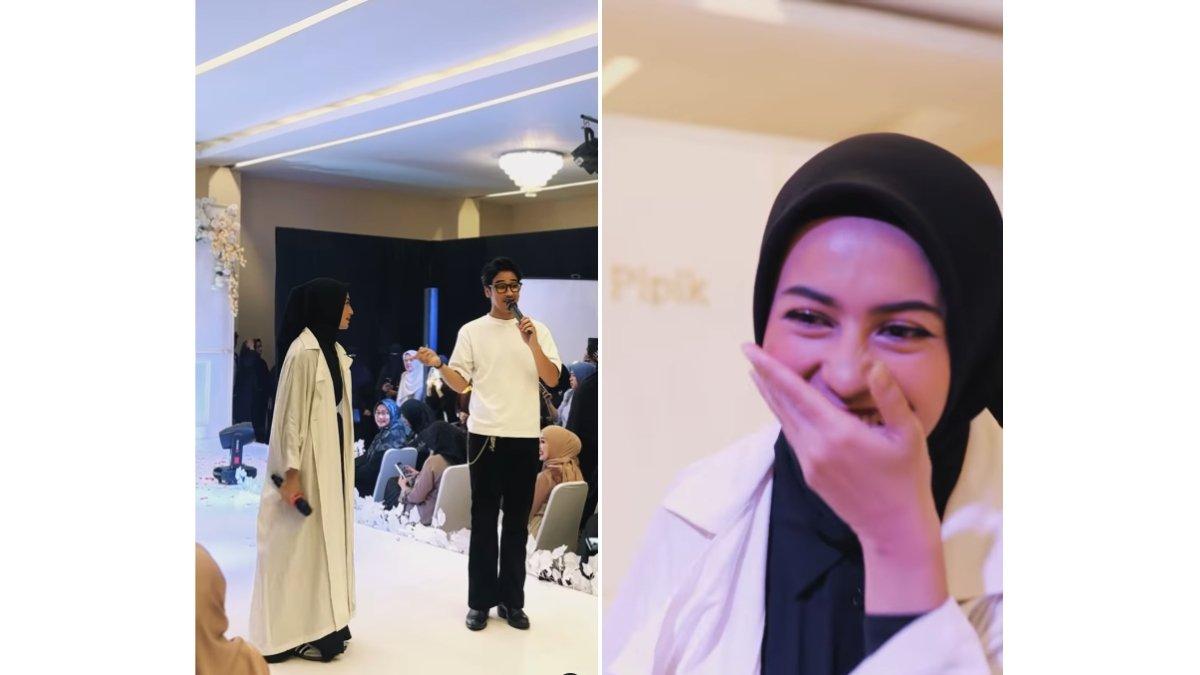 5 potret duet Sintya dan Abidzar di grand launching parfum Ummi Pipik, dibuat salting
