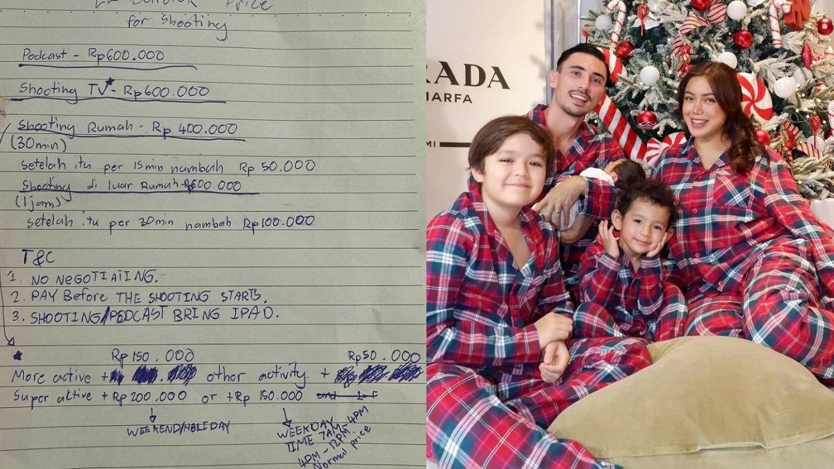 ANAK JESSICA ISKANDAR - Jessica Iskandar memamerkan price list syuting yang dibuat El Barack melalui Instagram @inijedar pada Senin (17/2/2025). El Barack dipuji karena kecerdasannya membuat price list syuting sendiri