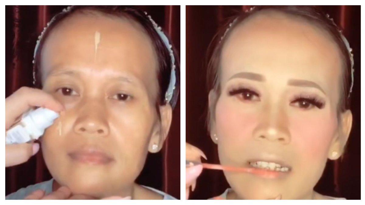 ART dirias oleh majikannya yang profesional dalam makeup hasilnya bikin pangling.