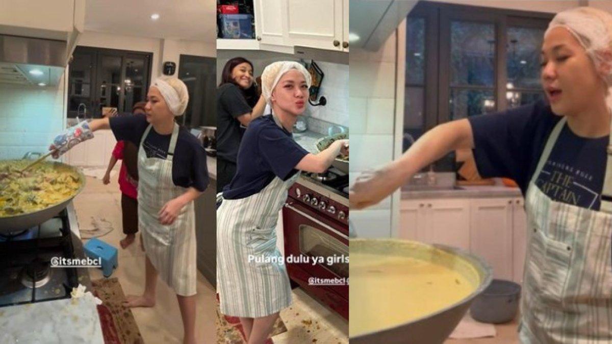 ARTIS RAYAKAN LEBARAN 2025,- Potret BCL semarakkan momen Lebaran 2025 dengan masak besar.