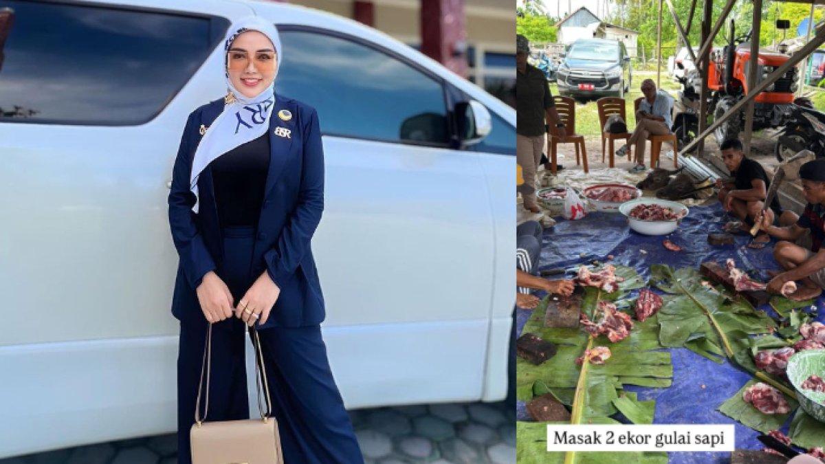 ARTIS RAYAKAN LEBARAN 2025,- Potret Bella Shofie semarakkan momen Lebaran 2025 dengan masak besar.