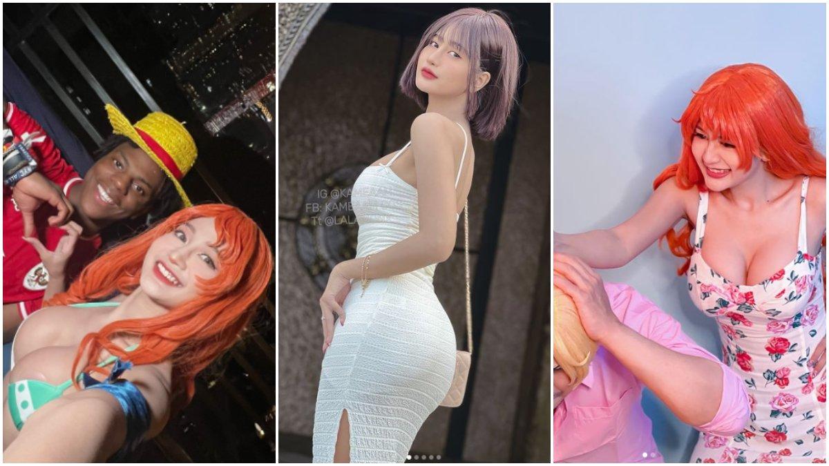 Aam Amanah atau yang akrab disapa KameAam, cosplayer Nami One Piece di live stream IShowSpeed.