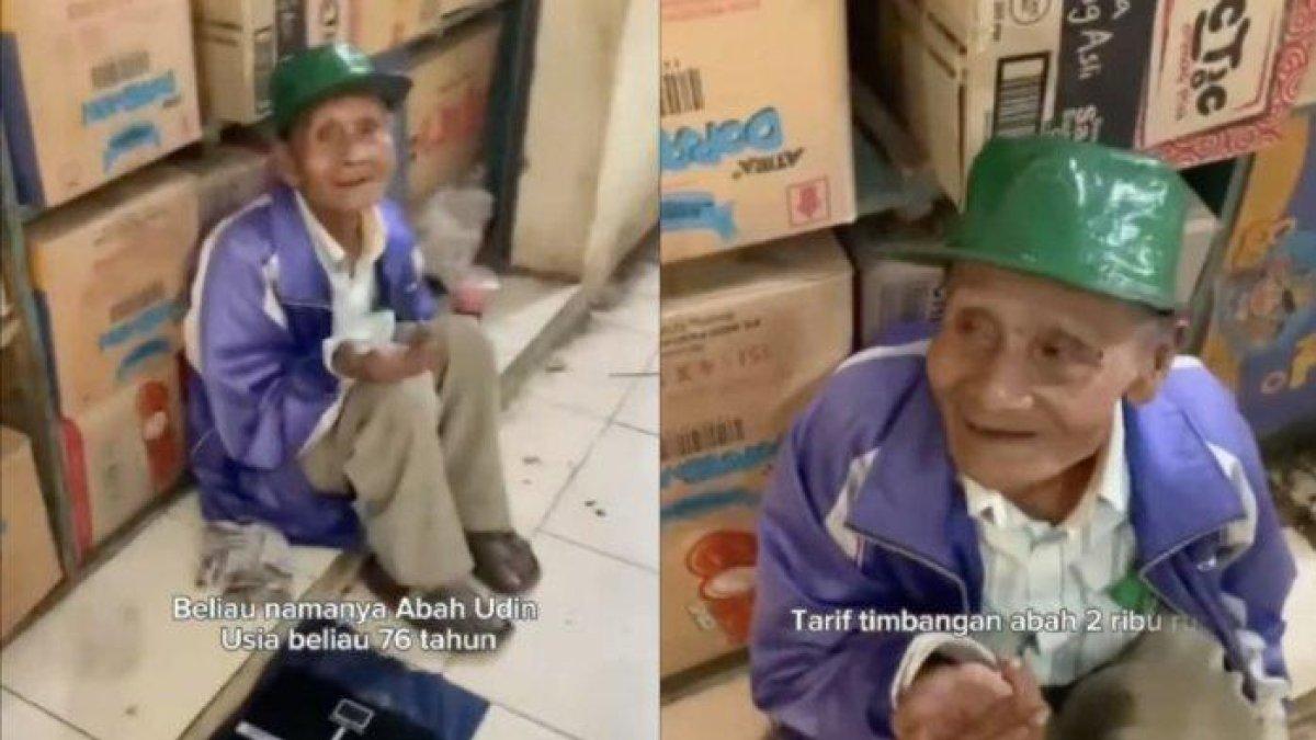 Abah Udin cari nafkah tawarkan jasa timbang berat badan cuma 2 ribu