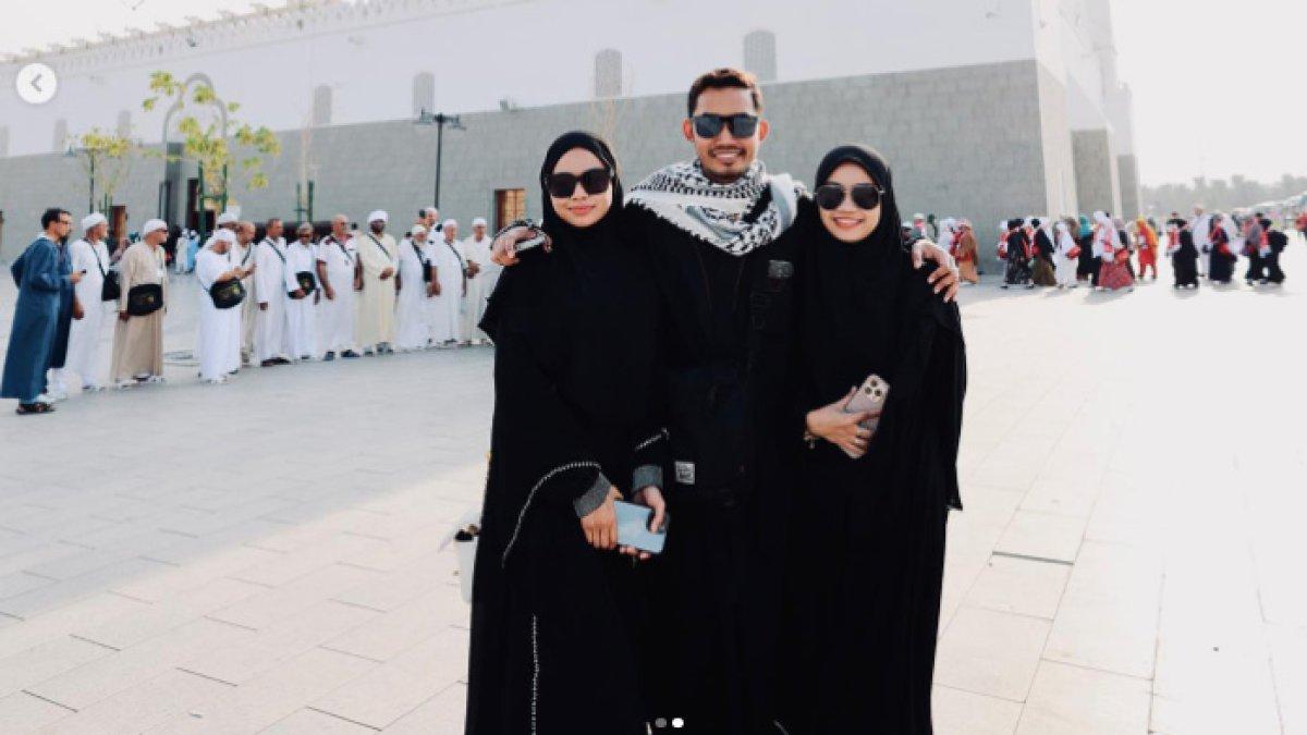 Abang Tesla bersama kedua istrinya, Nurmajdina dan Nursyafiqa