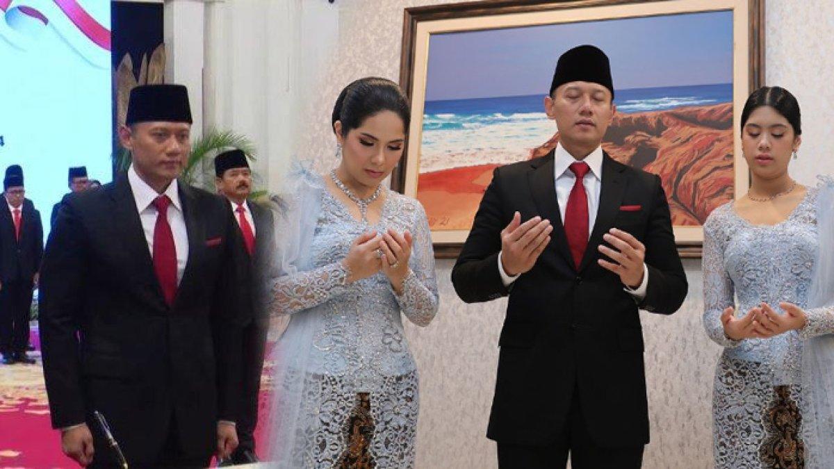 Agus Harimurti Yudhoyono (AHY) dilantik jadi Menteri ATR/BPN, Annisa Pohan & anak cantik berkebaya