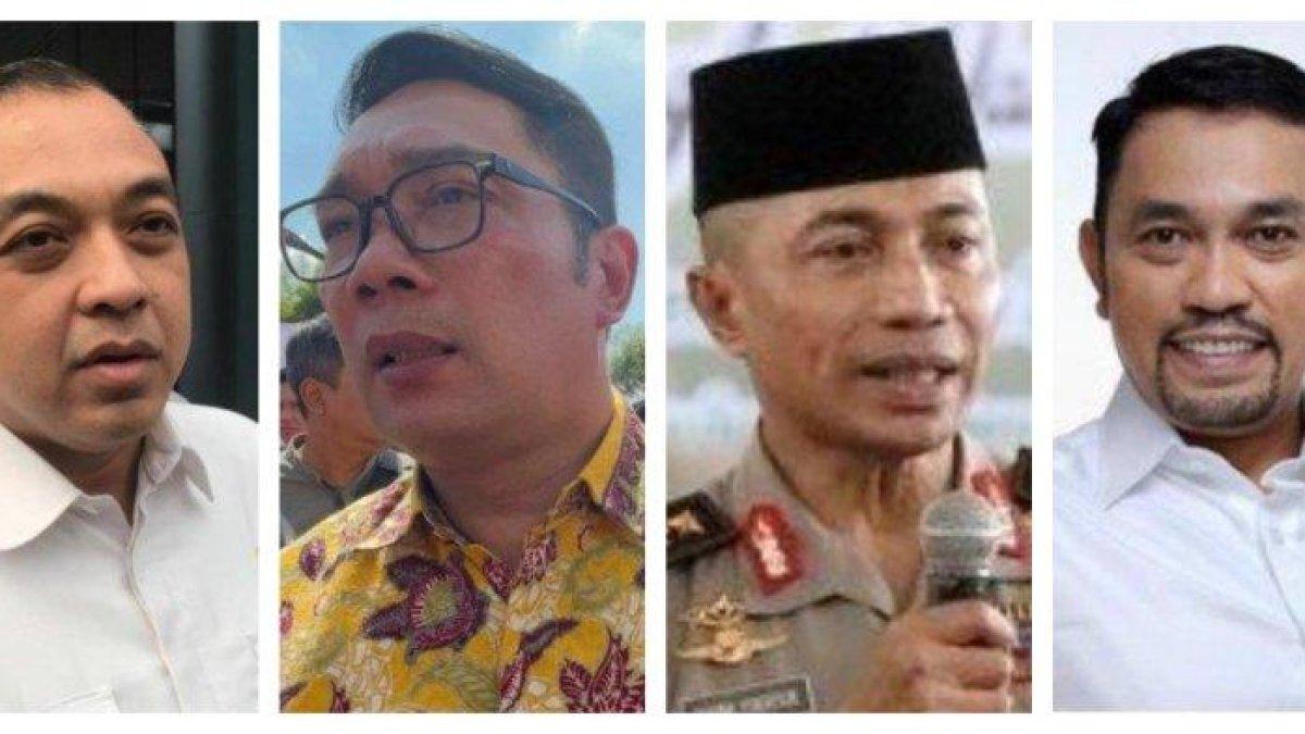 Ahmed Zaki Iskandar, Ridwan Kamil, Dharma Pongrekun dan Ahmad Sahroni. Keempatnya berpotensi maju Pilkada DKI Jakarta 2024.